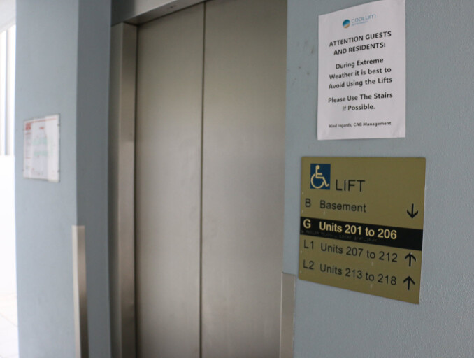 coolum at the beach resort lift doors 2