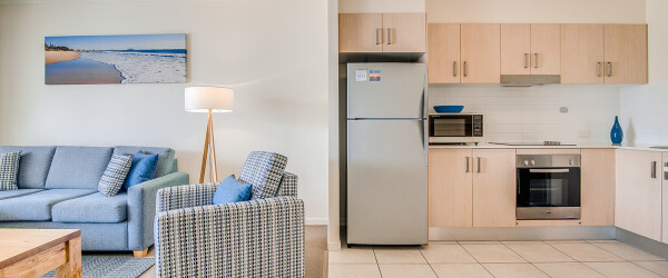 coolum at the beach one bedroom living kitchen